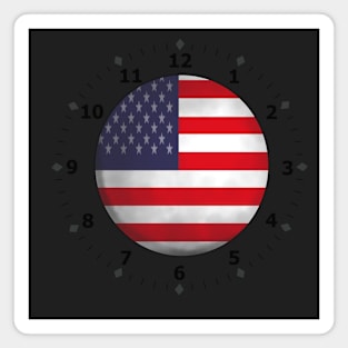 usa flag clock Magnet